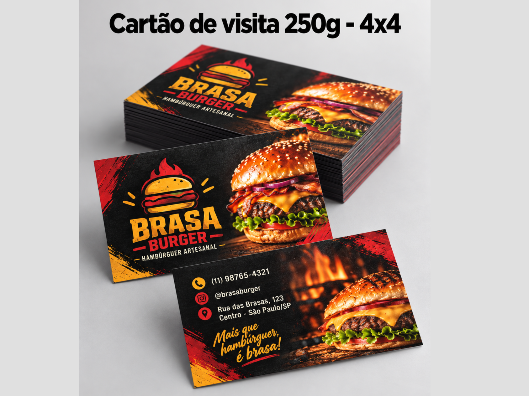 CARTÃO DE VISITA - COUCHÊ 250 GR - IMPRESSÃO FRENTE E VERSO - BRILHO FRENTE