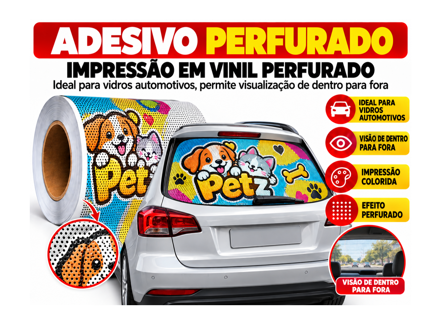 Adesivo Perfurado liner 120gr