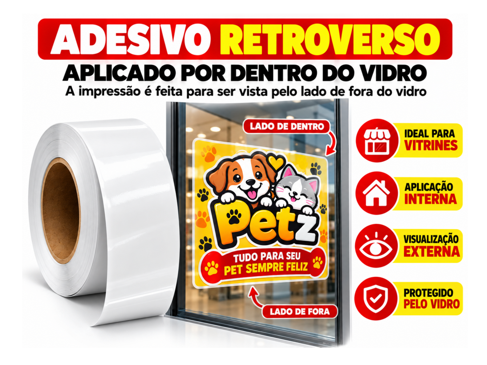 Adesivo retrorverso