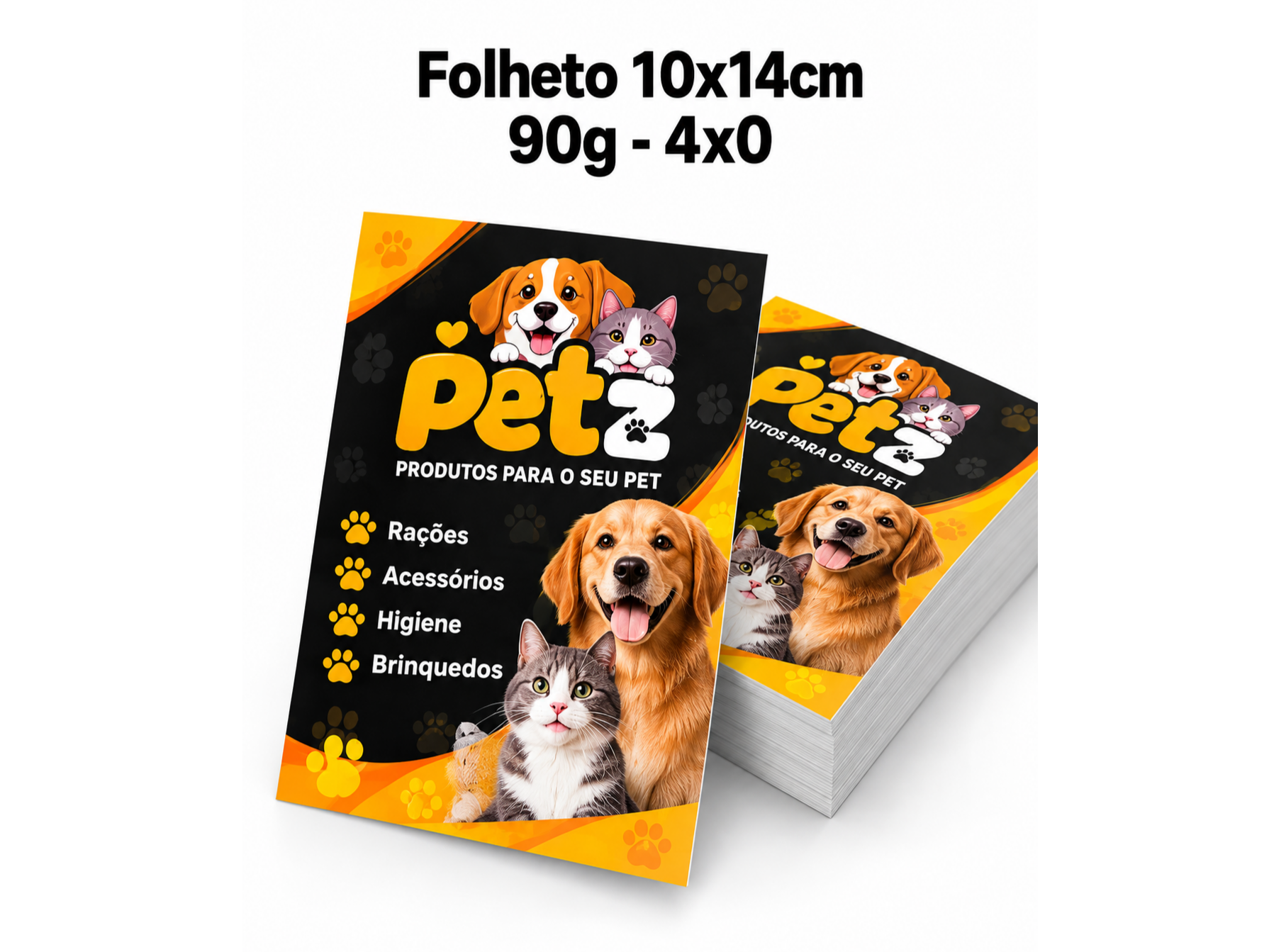 FOLHETO - 10X14 CM - IMPRESSÃO FRENTE - COUCHÊ 90 GR